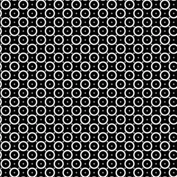 Vector. Geometric seamless pattern. Solid linear circles and crosses. Illustrazione stock