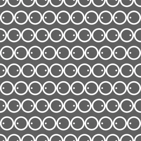 Vector. Geometric seamless pattern. Solid contour circle and dots in a row. Illustrazione stock