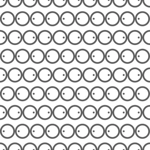 Vector. Geometric seamless pattern. Solid contour circle and dots in a row. Stock Illustration