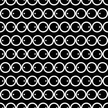 Vector. Geometric seamless pattern. Solid contour circle and dots in a row. Illustrazione stock