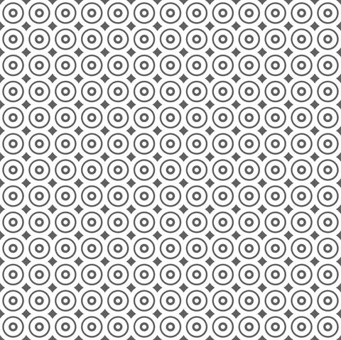 Vector. Geometric seamless pattern. Solid dots and  linear circles. Stock Illustration