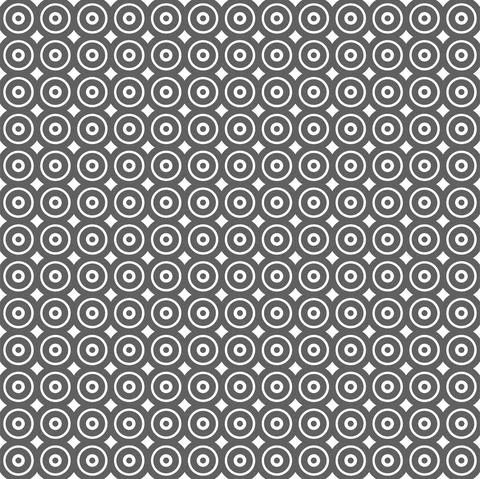 Vector. Geometric seamless pattern. Solid dots and  linear circles. Stock Illustration