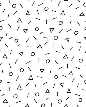 Vector geometric seamless pattern with triangles, 80s, 90s style Illustrazione stock