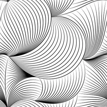Vector geometric seamless patterns, black and white texture. Stock Illustration