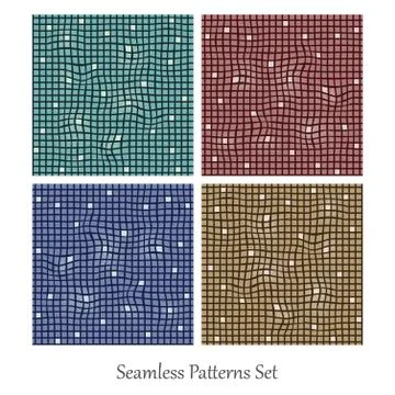 Vector geometric seamless patterns Stock Illustration