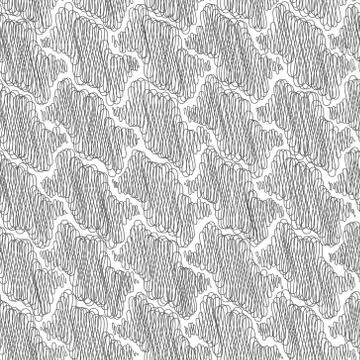 Vector geometric seamless patterns set, black and white texture. Stock Illustration