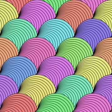 Vector geometric seamless patterns set, with colorful texture. Stock Illustration