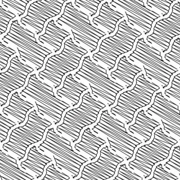 Vector geometric seamless patterns set, black and white texture. Illustrazione stock