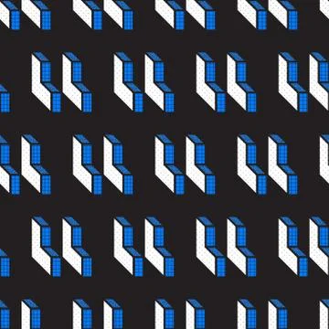 Vector geometric seamless patterns with textured bold mathematical shapes Stock Illustration