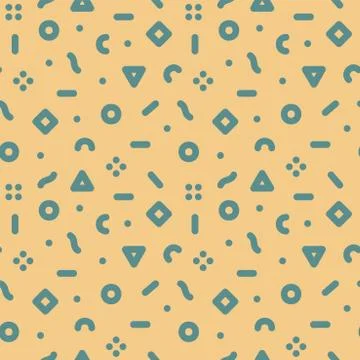 Vector geometric seamless trendy pattern - memphis design, fashion 80 - 90s イラスト素材