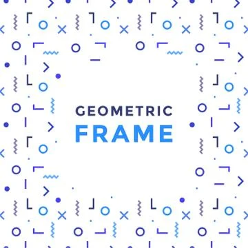 Vector geometric shapes frame. Rectangles, lines and circles vector abstract Illustrazione stock