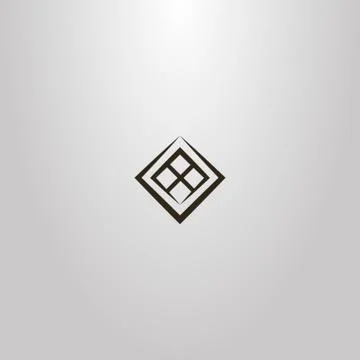 Vector geometric sign of rotated window	 Stock Illustration
