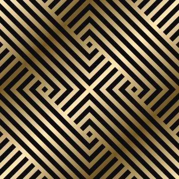 Vector geometric striped pattern - seamless luxury gold gradient design. Rich Stock Illustration