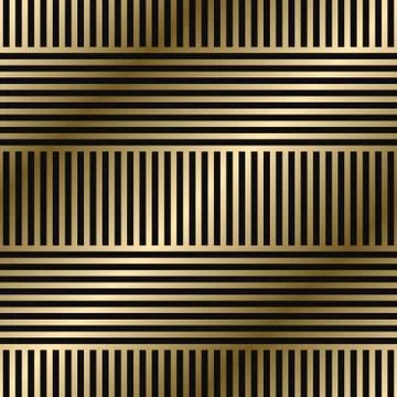 Vector geometric striped pattern - seamless luxury gold gradient design. Rich Illustrazione stock