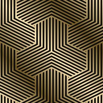 Vector geometric striped pattern - seamless luxury gold gradient design. Rich 库存插图