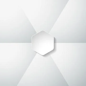 Vector geometric template with hexagonal shape cut from paper with shadow on Stock Illustration