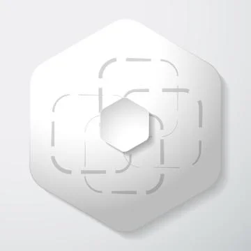 Vector geometric template with hexagonal shapes cut from paper with shadow on Stock Illustration