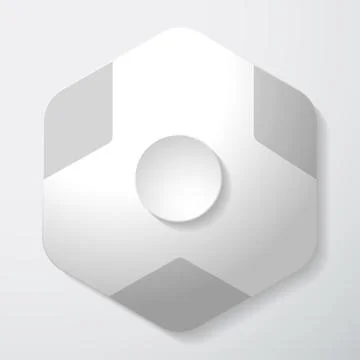 Vector geometric template with round and hexagonal shapes with shadow on the Stock Illustration