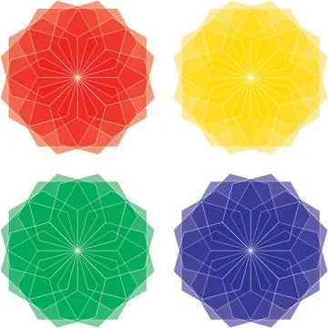 Vector geometry abstract color flowers Stock Illustration