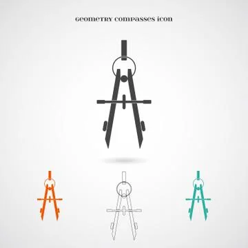 Vector Geometry Compasses Icon Stock Illustration
