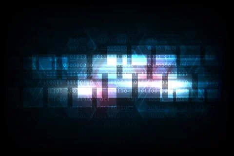 Vector geometry in a technology concept on a dark blue background. Stock Illustration