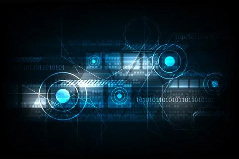 Vector geometry in a technology concept on a dark blue background. Stock-Illustration