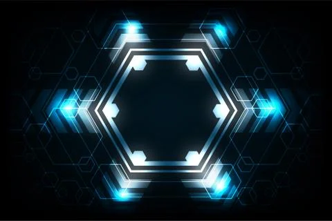 Vector geometry in a technology concept on a dark blue background. Stock-Illustration