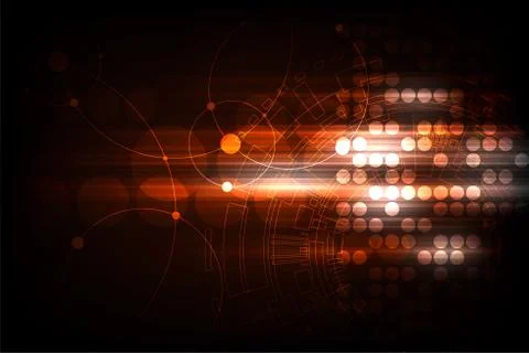 Vector geometry in a technology concept on a dark blue background. Illustrazione stock