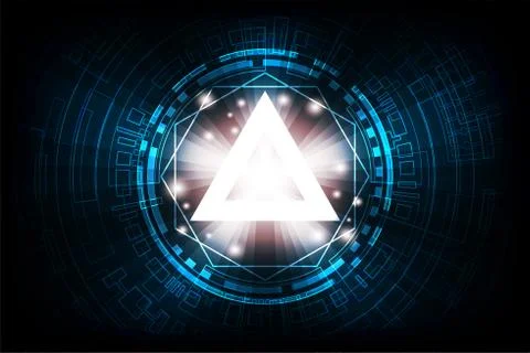 Vector geometry in a technology concept on a dark blue background. Stock Illustration