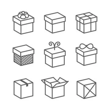 Vector Gift Box Icons, Holiday Presents イラスト素材
