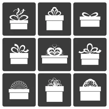 Vector gift box icons Stock Illustration