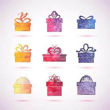 Vector gift box icons Stock Illustration