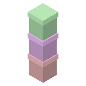 Vector gift box, packing. Set of boxes of different colors. Carton boxes. Stock Illustration