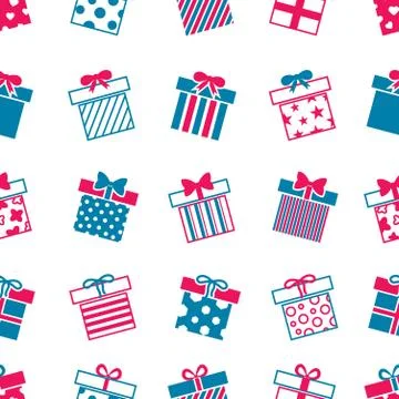 Vector gift boxes seamless pattern Stock Illustration