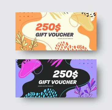 Vector gift card design with abstract design. Stock Illustration