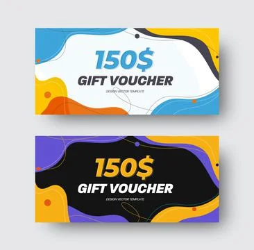 Vector gift card template with abstract design. White and black design of cer Stock Illustration