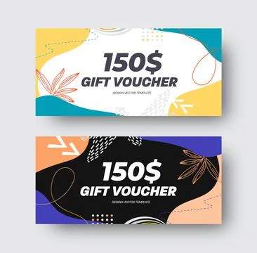 Vector gift card template with abstract design. Stock Illustration
