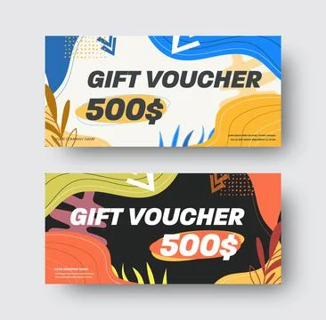 Vector gift card template with abstract design. Stock Illustration