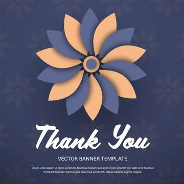 Vector gift card with a yellow-blue flower, a dot in the center, isolated on  Stock Illustration