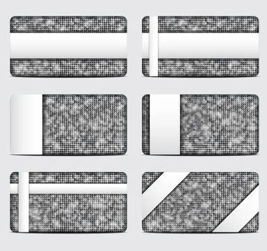 Vector gift cards with silver sequins background. Illustrazione stock