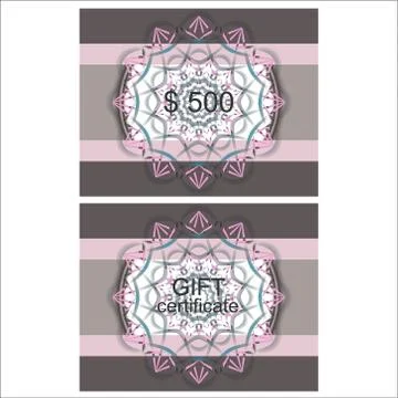 Vector gift certificate. Stock Illustration
