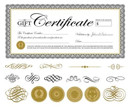 Vector gift certificate template set Illustrazione stock