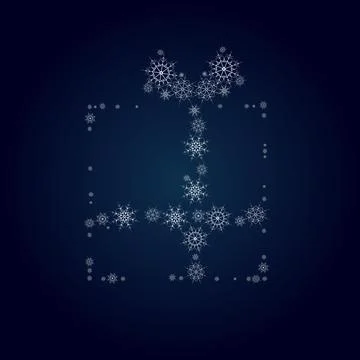Vector gift consisting of snowflakes on dark blue background Stock Illustration