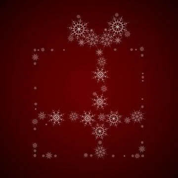 Vector gift consisting of snowflakes on dark red background Illustrazione stock