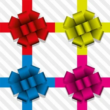 Vector  gift ribbons with bows Stock Illustration