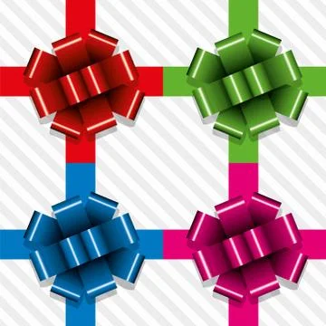 Vector gift ribbons with bows Stock Illustration