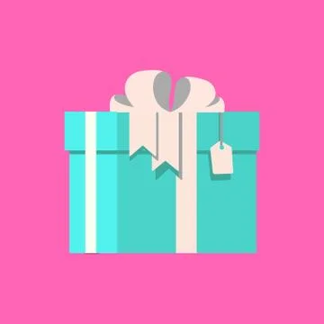 Vector gift with tag Illustrazione stock