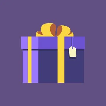 Vector gift with tag Stock Illustration
