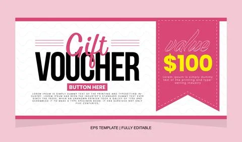 Vector Gift Voucher Design Template. Gift Voucher Template Promotion Sale Stock Illustration