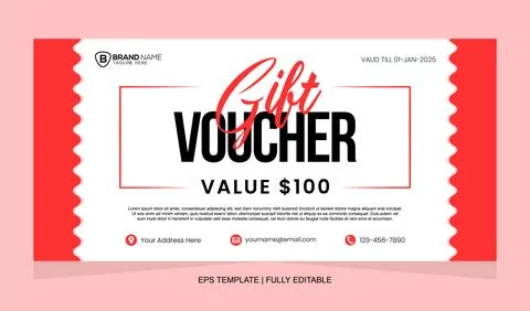 Vector Gift Voucher Design Template. Gift Voucher Template Promotion Sale Stock Illustration